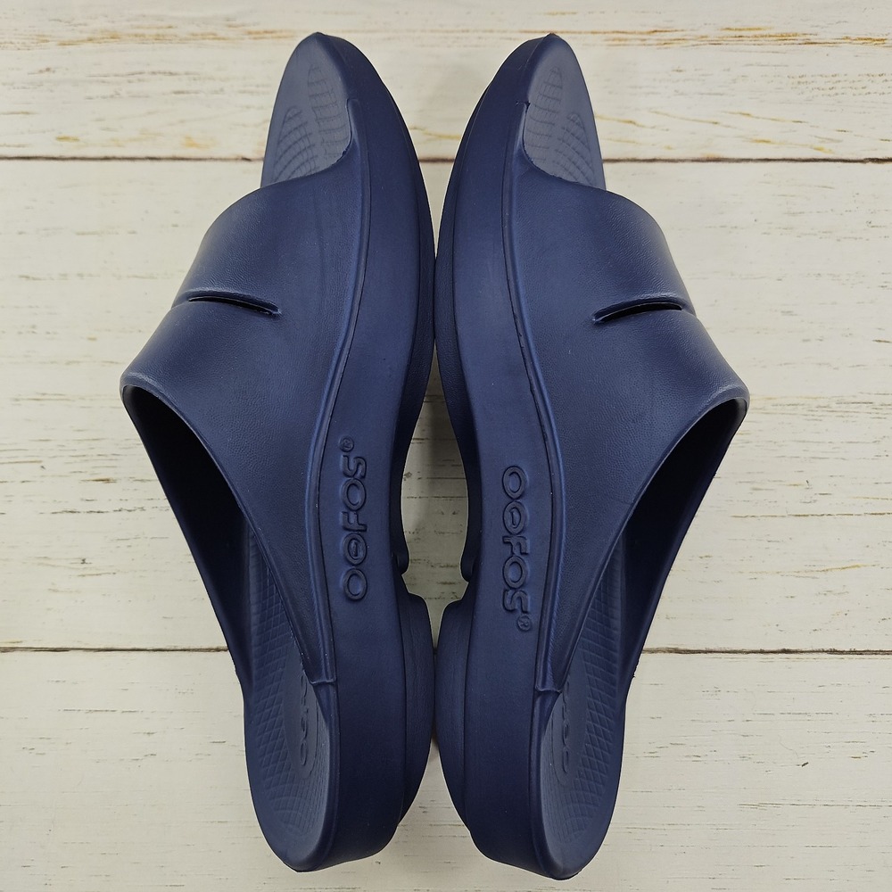 Oofos OOahh Womens 8 Blue Recovery Summer Slide Sandals Arch Support - Picture 7 of 10